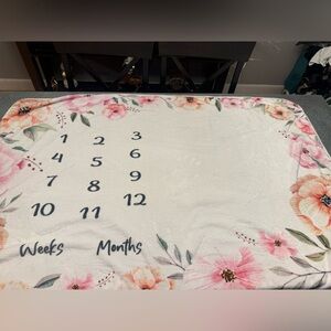 Floral Baby Milestone Photo Blanket – Weeks & Months